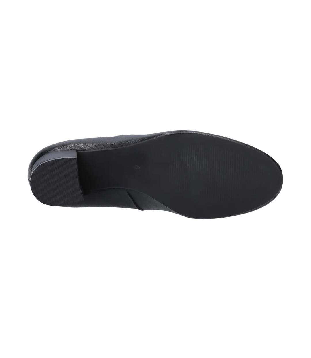 Womens/ladies Anna Leather Wide Court Shoes Black Hush Puppies-4