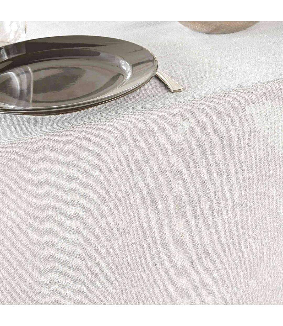 Nappe Uni Métallisé Strass 140x300cm Argent-3