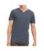 T-shirt Bleu Homme Jack & Jones Split Neck - M