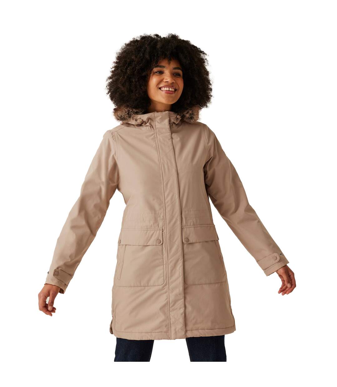 Parka sabinka femme taupe Regatta-4