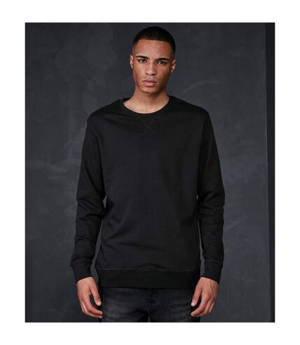 Build Your Brand Mens Basic Crew Neck Sweatshirt (Black)