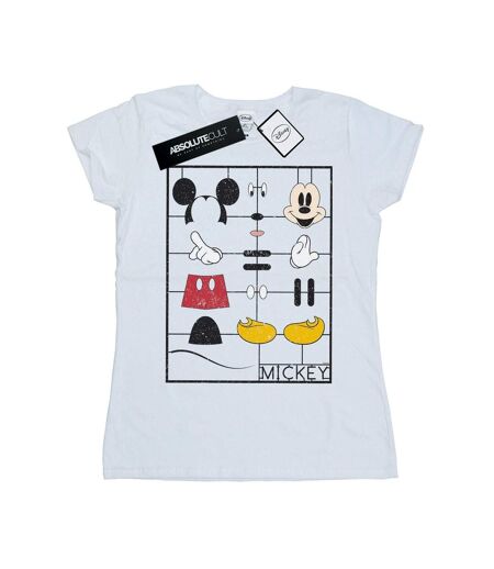 Disney T-shirt en coton Femme/Femme Mickey Mouse Construction Kit (Blanc) - UTBI30902