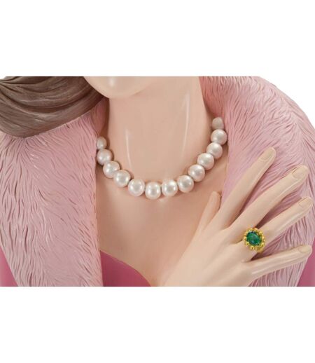 Statuette Déco Femme Diva Paris 28cm Rose