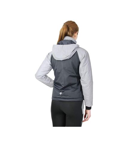 Hy Womens/Ladies Silva Flash Waterproof Padded Jacket (Black/Silver Reflective)