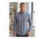 Chemise à carreaux Homme en Flanelle de Coton CH2003A Bleu/Gris (Challenger)-1