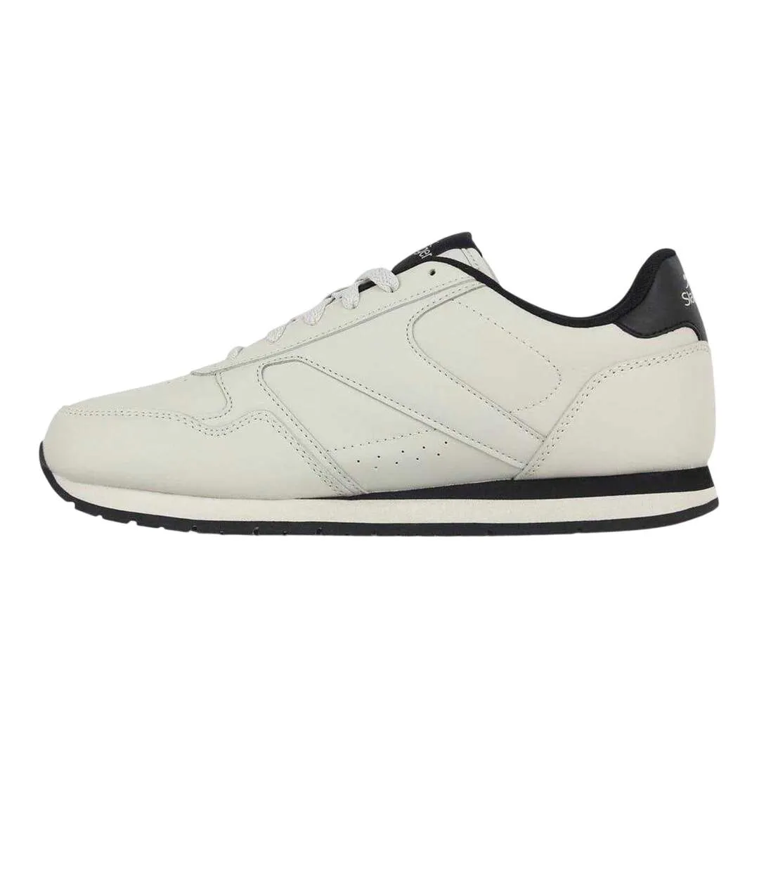 Mens Classic Coated Leather Trainers Chalk Black Slazenger-3