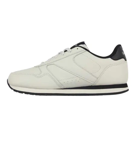 Mens Classic Coated Leather Trainers Chalk Black Slazenger