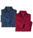 Pack of 2 Men's Brushed Fleece Sweatshirts - Blue Red 