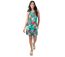 Robe courte sans manches coton femme CHRISTINA motif feuillage Coton Du Monde-1
