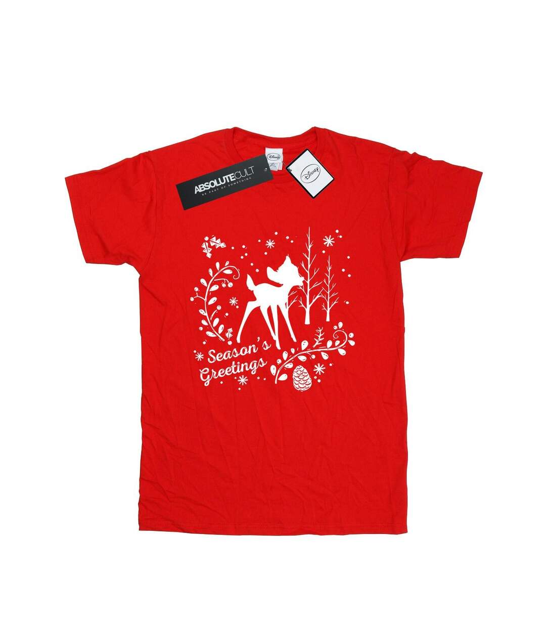 Disney - T-shirt BAMBI CHRISTMAS GREETINGS - Femme (Rouge) - UTBI16746-1