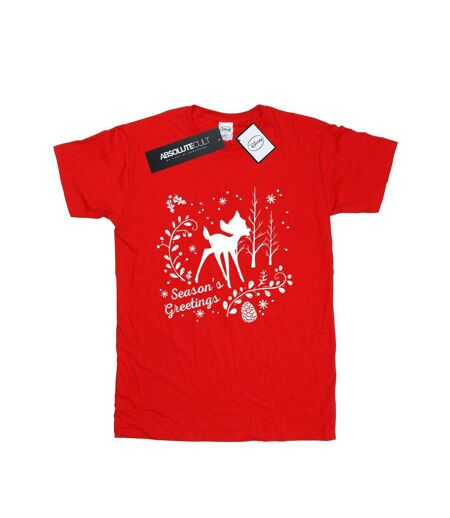 Disney - T-shirt BAMBI CHRISTMAS GREETINGS - Femme (Rouge) - UTBI16746