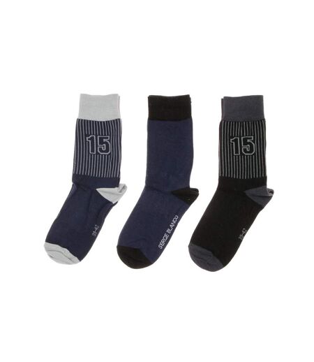 x3 paires de chaussettes noir/marine homme serge blanco nnl - 39/42