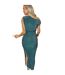 Robe Mi-longue Épaules Dénudées Motif/style Scintillant Femme Bleu Sarcelle AX Paris-2
