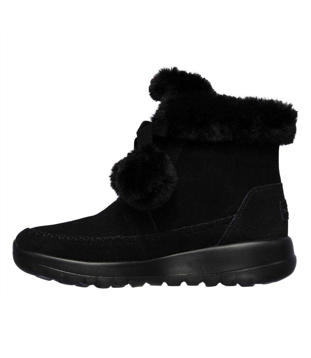 Womens/ladies On The Go Joy Leather Ankle Boots Black Skechers-2