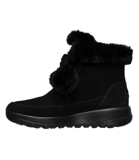 Womens/ladies On The Go Joy Leather Ankle Boots Black Skechers