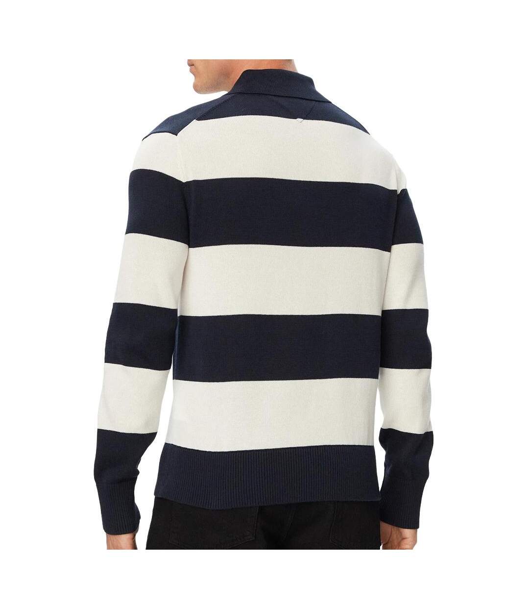 Polo beige/marine homme tommy hilfiger slim essential-2