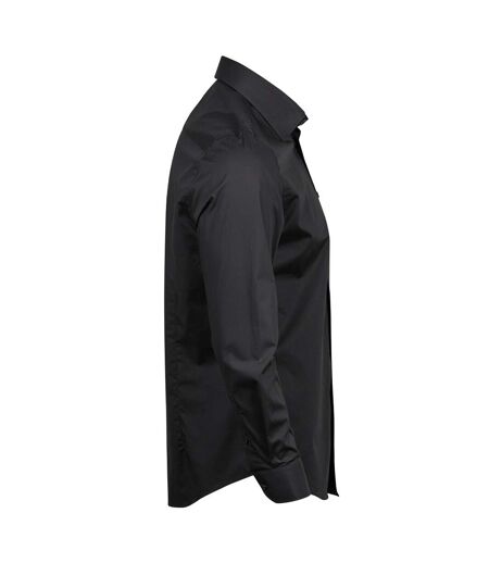 Tee Jays Mens Luxury Stretch Long-Sleeved Shirt (Black) - UTPC4792