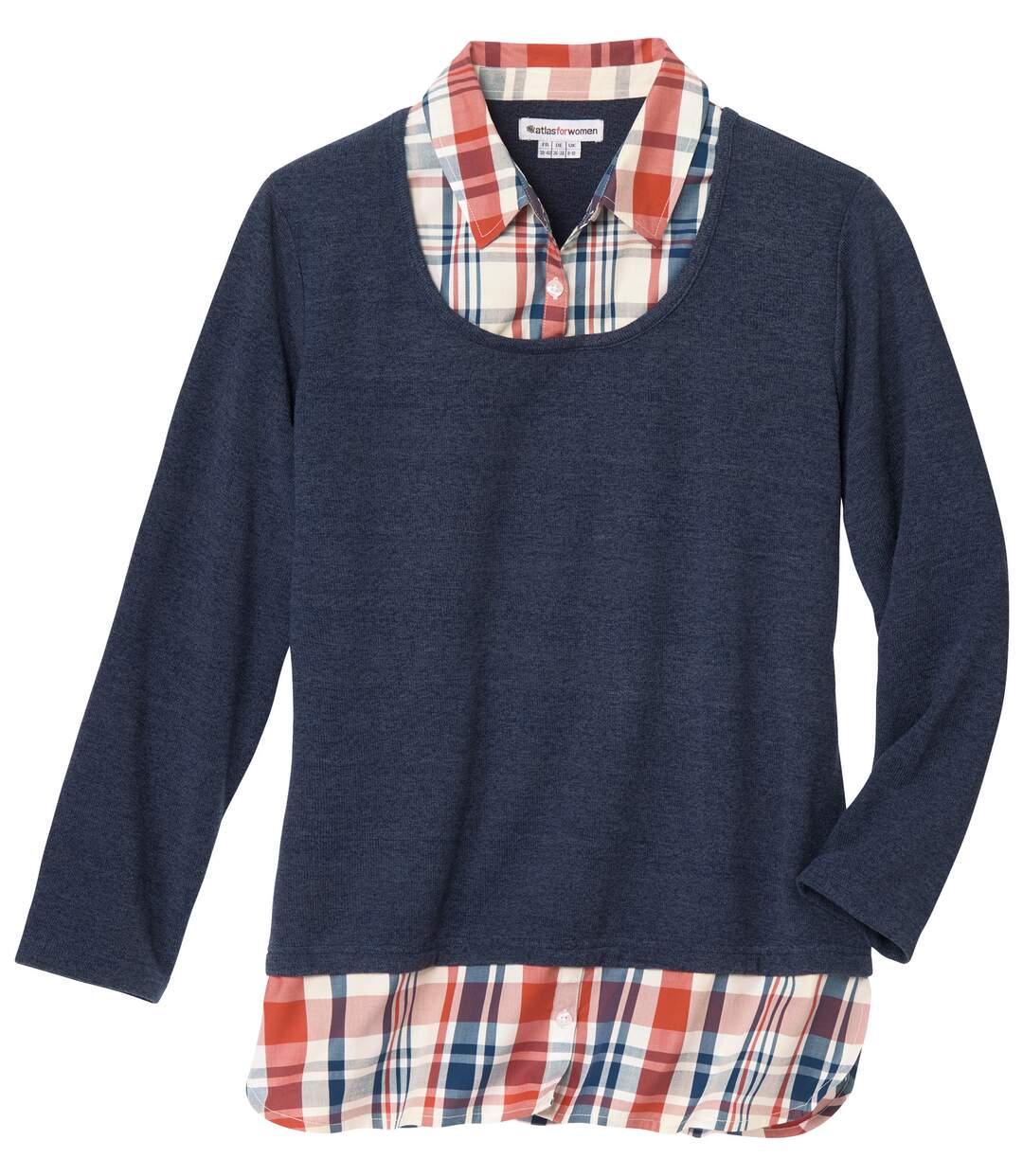 2-in-1-Pullover mit Bluseneinsatz-3