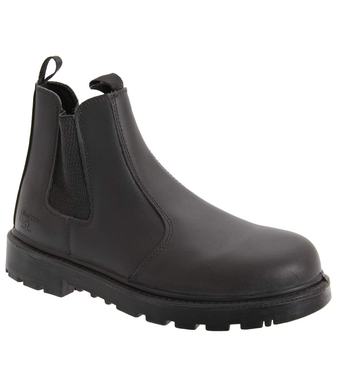 Mens Grinder Safety Twin Gusset Leather Dealer Boots Black Grafters-1