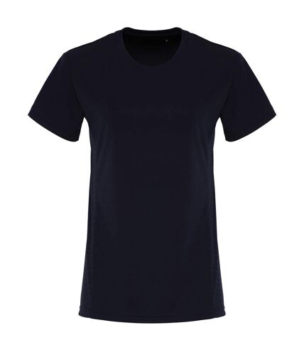 Womens/ladies embossed panel t-shirt french navy TriDri