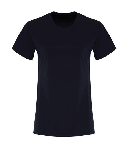 Womens/ladies embossed panel t-shirt french navy TriDri