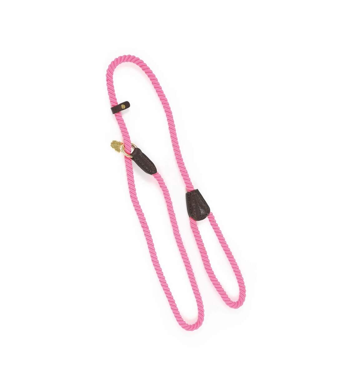 Rope leather dog slip lead one size pink Digby & Fox-2