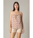 Top femme col rond avec motifs ethniques et cordons ajustables LAELIA-2