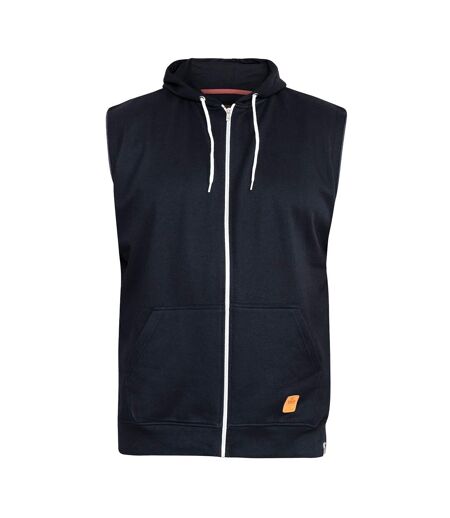 Mens D555 Blake Kingsize Sleeveless Full Zip Hoodie Navy Duke