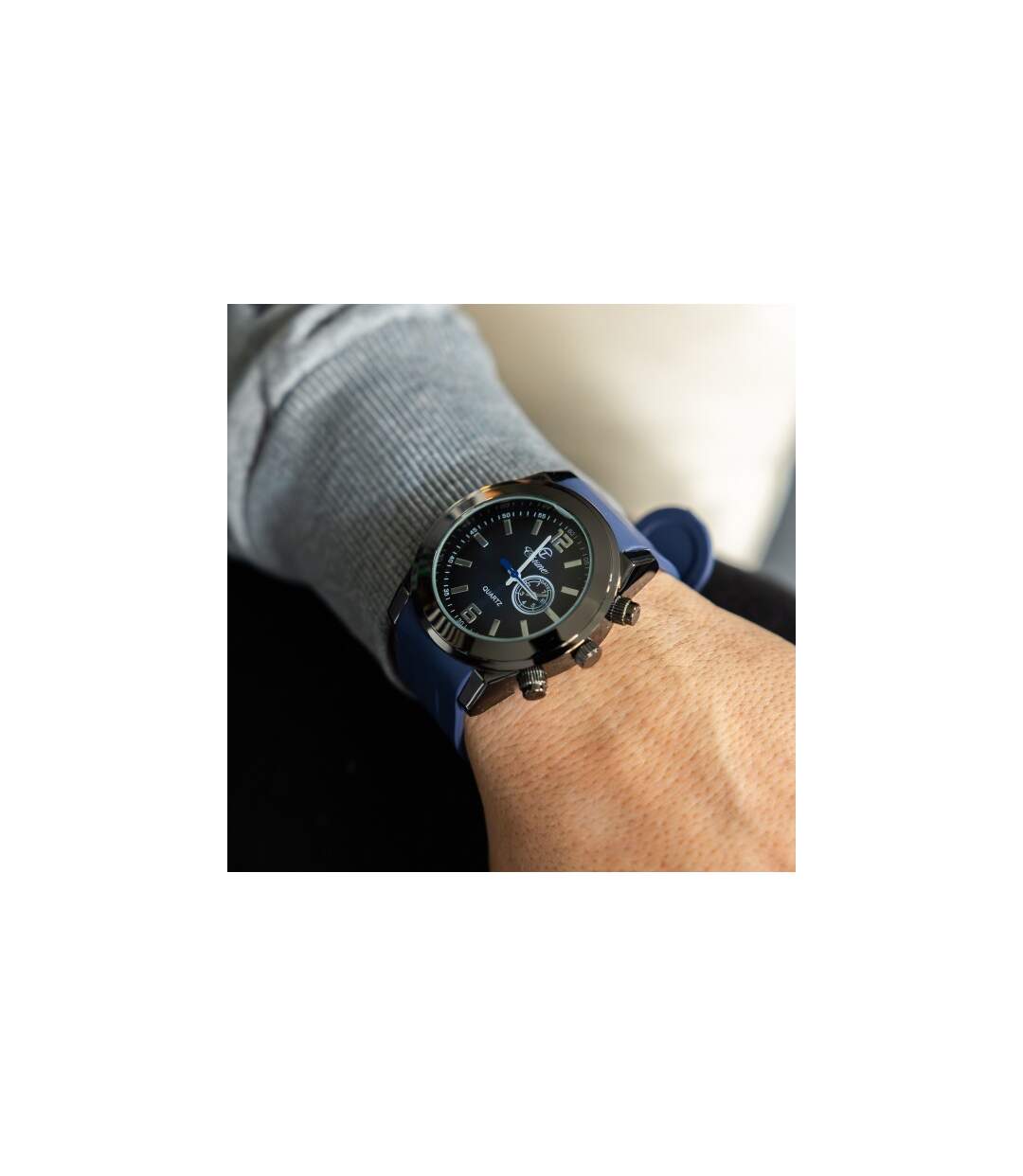 Montre Pas Chère Homme Silicone Bleu CHTIME