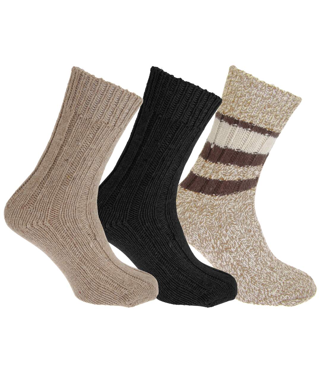 Chaussettes en laine 3 paires mixte variable Floso-2