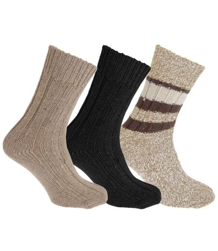 Chaussettes en laine 3 paires mixte variable Floso