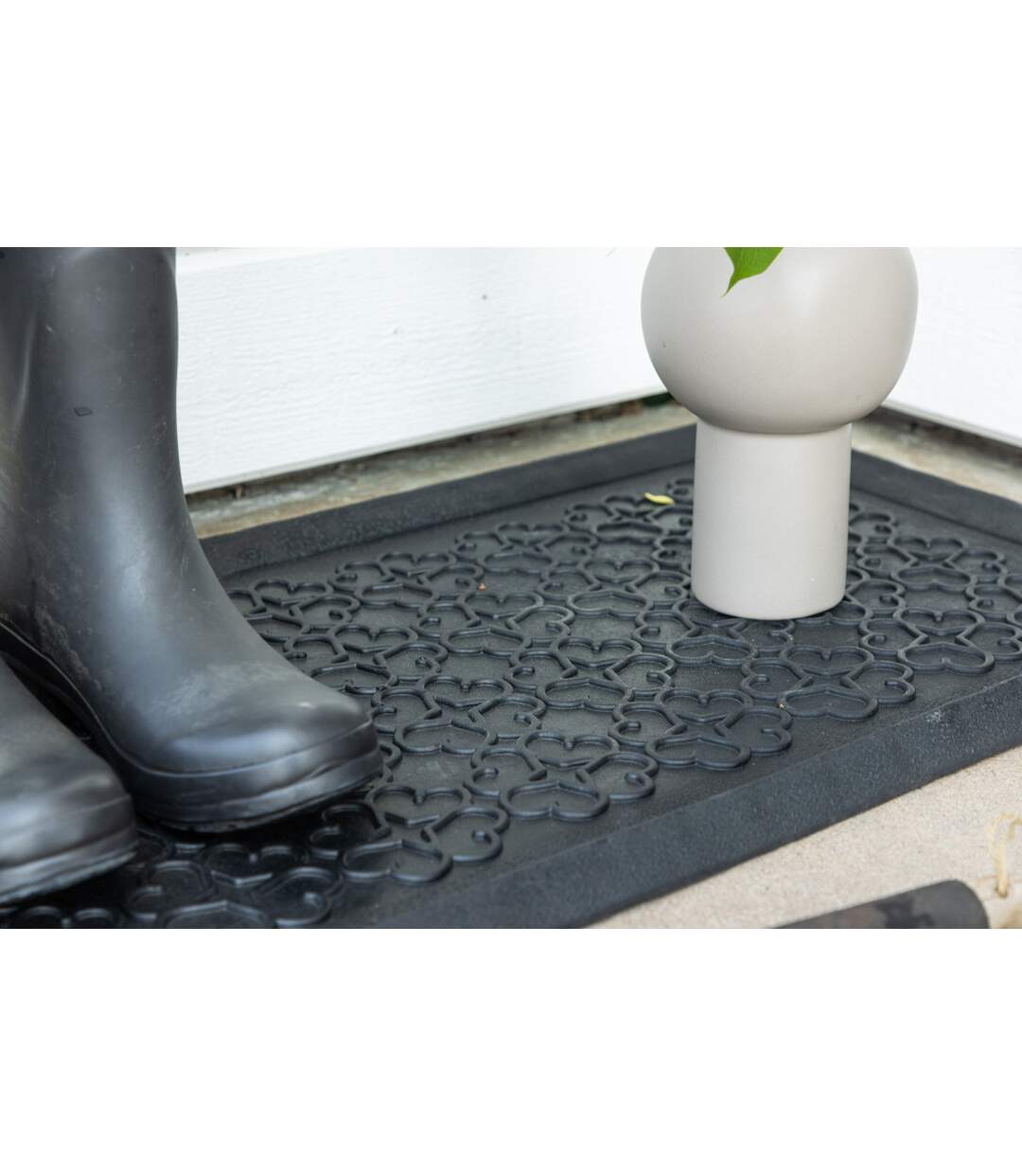 Paillasson en Caoutchouc Gunnar 45x75cm Noir-5
