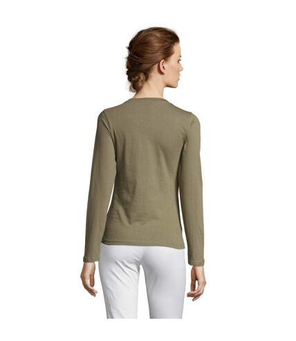 SOLS Womens/Ladies Majestic Long Sleeve T-Shirt (Khaki) - UTPC314