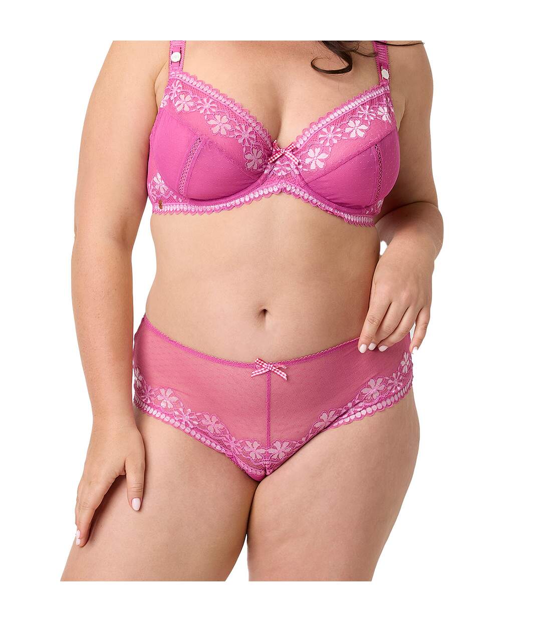 Shorty grande taille rose Samba-2