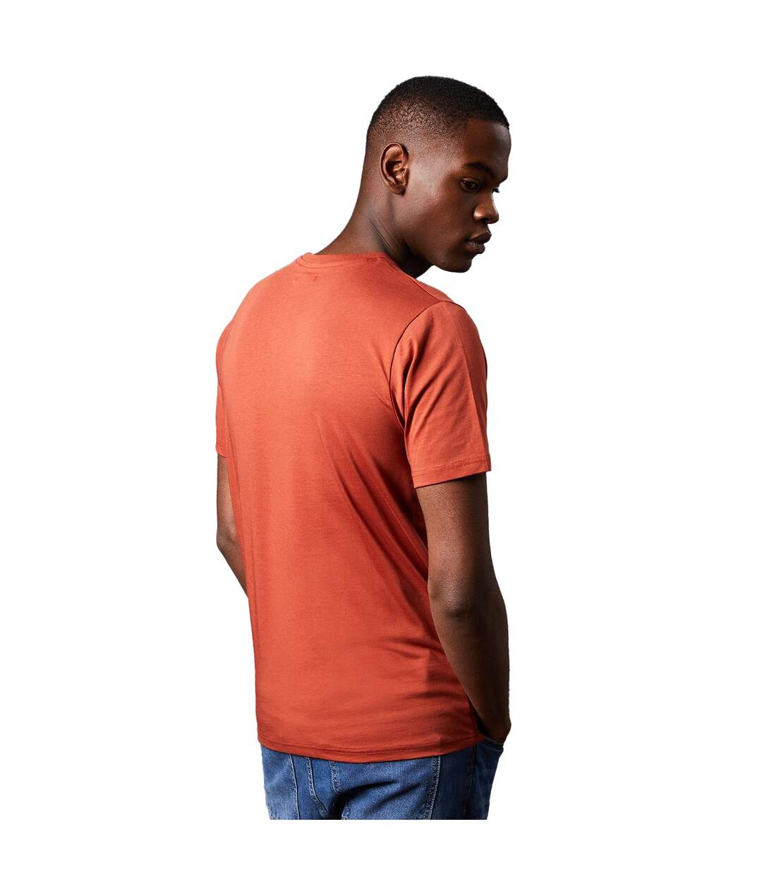 Mens cotton crew neck t-shirt rust Maine