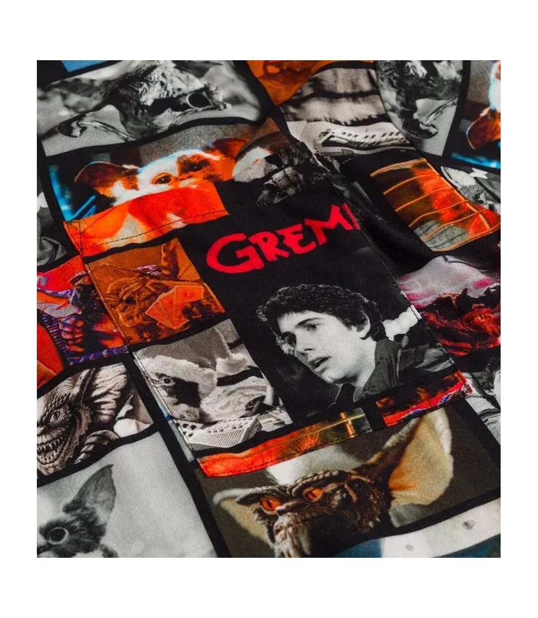 Unisex Adult Movie Reel Button Front Shirt Multicoloured Gremlins-4