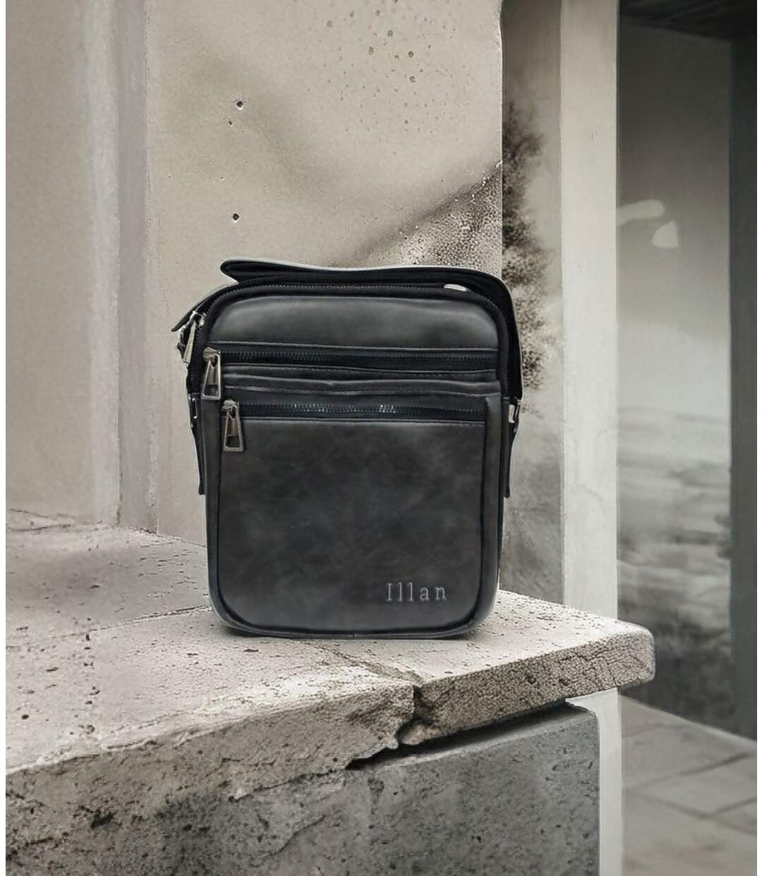 Sacoche en simili cuir noir pour homme - Finition soignée et style intemporel-4