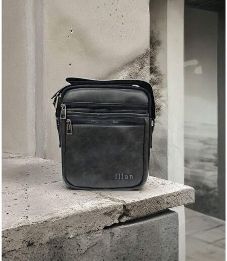 Sacoche en simili cuir noir pour homme - Finition soignée et style intemporel