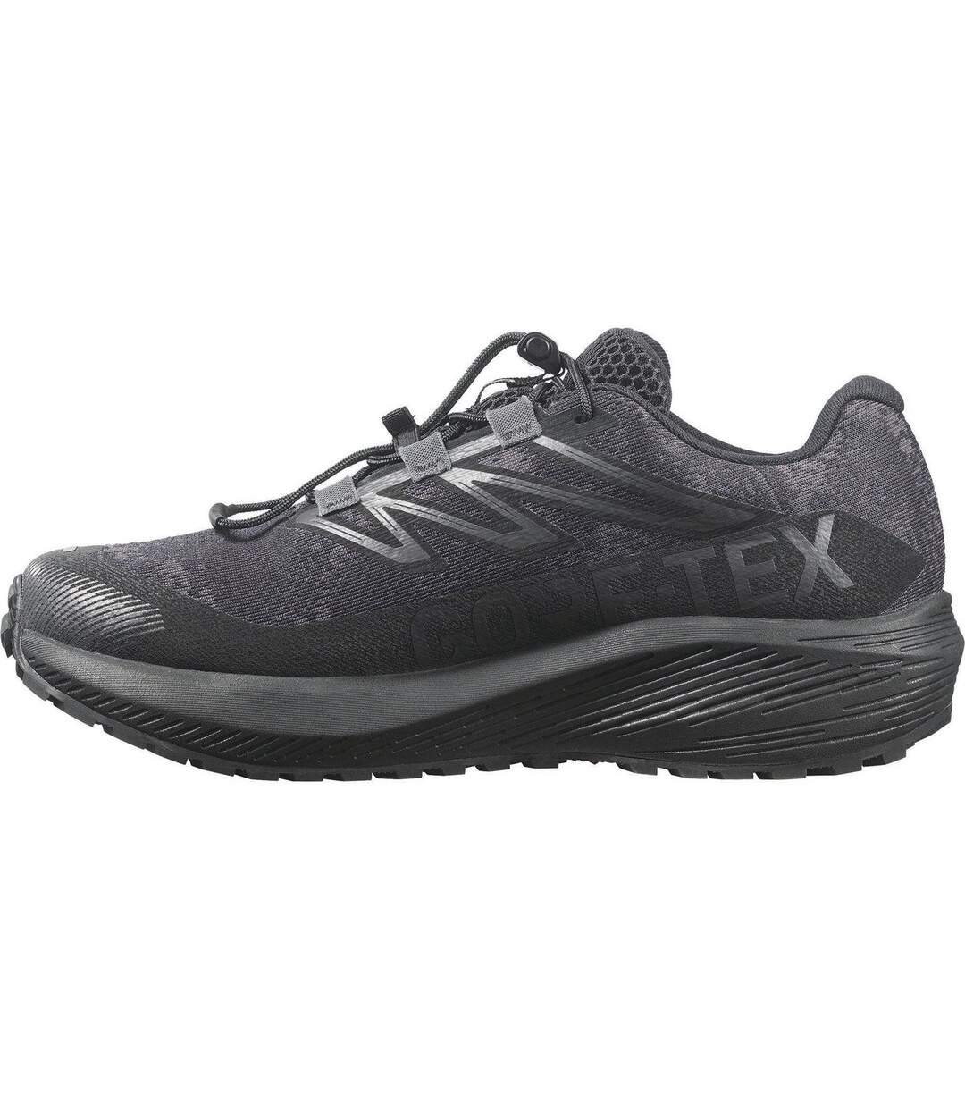 Womens/ladies Flow Gravel Gtx Trail Running Shoes Black Salomon-3