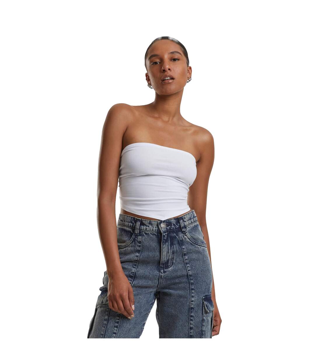 Haut Motif/style À Nœud Femme Blanc Urban Classics-3