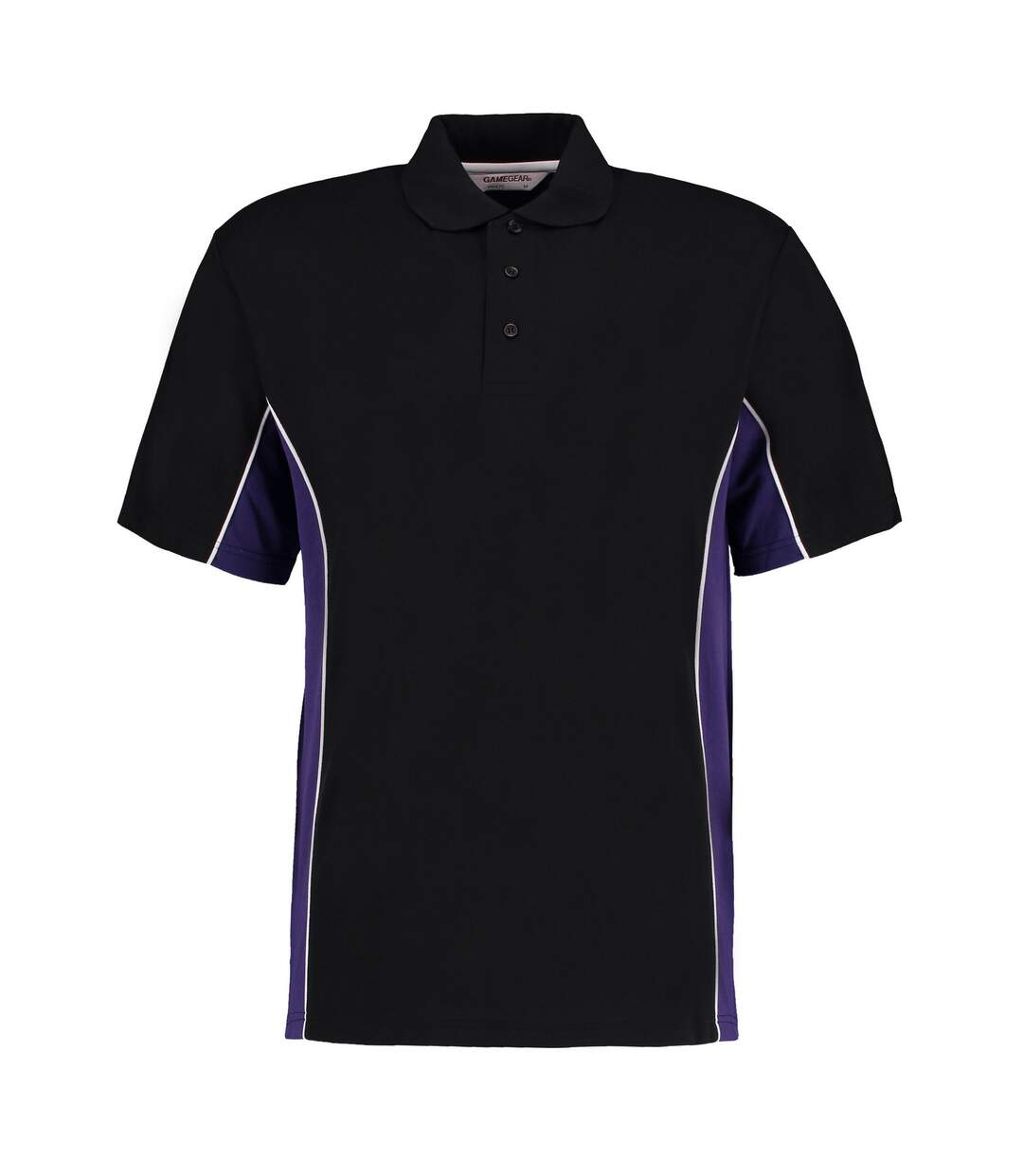 Mens track classic polo shirt black/purple/white GAMEGEAR-1