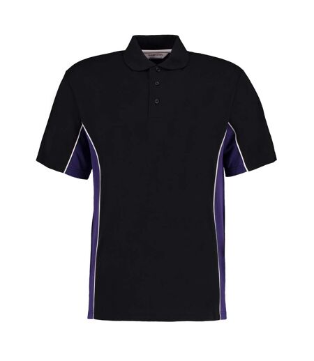 Mens track classic polo shirt black/purple/white GAMEGEAR