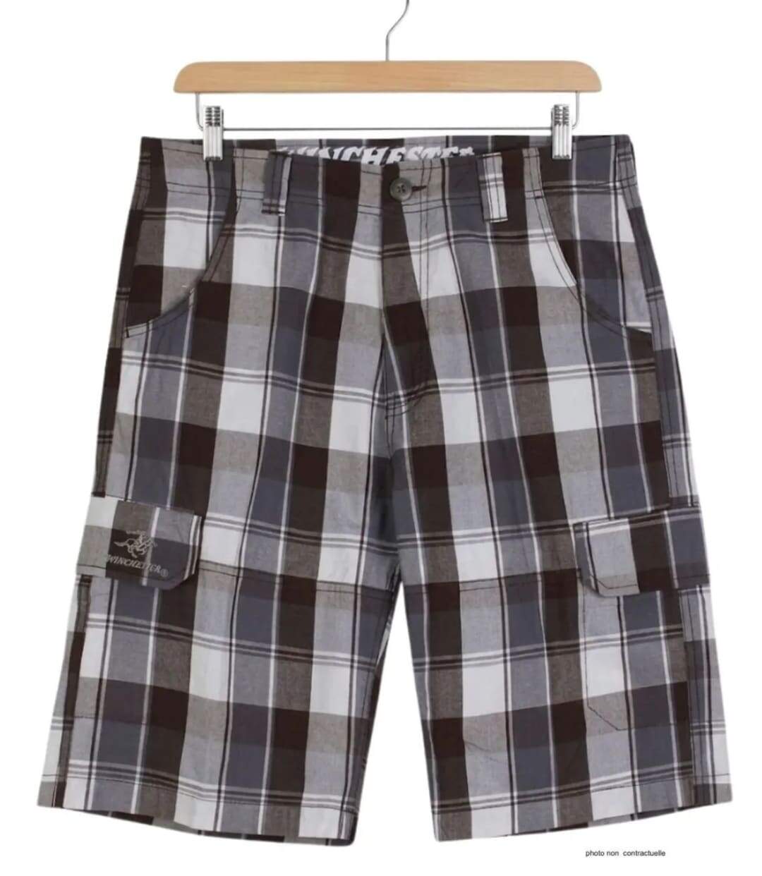 Bermuda homme WINCHESTER ILLOWA2 gris et chocolat : le short à carreaux en coton tout confort-2
