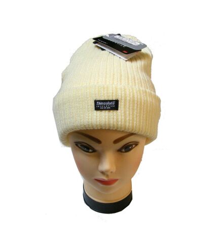 Floso Womens/Ladies Rib Knit Winter Hat (Cream)
