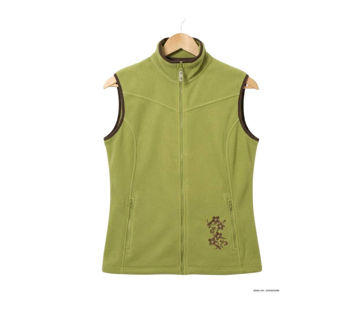 Gilet Polaire Femme Sans Manches SH1026 Vert/Marron (Mayflower)-4