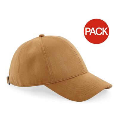 Beechfield Unisex Faux Suede Cap (Pack of 2) (Caramel) - UTRW6766