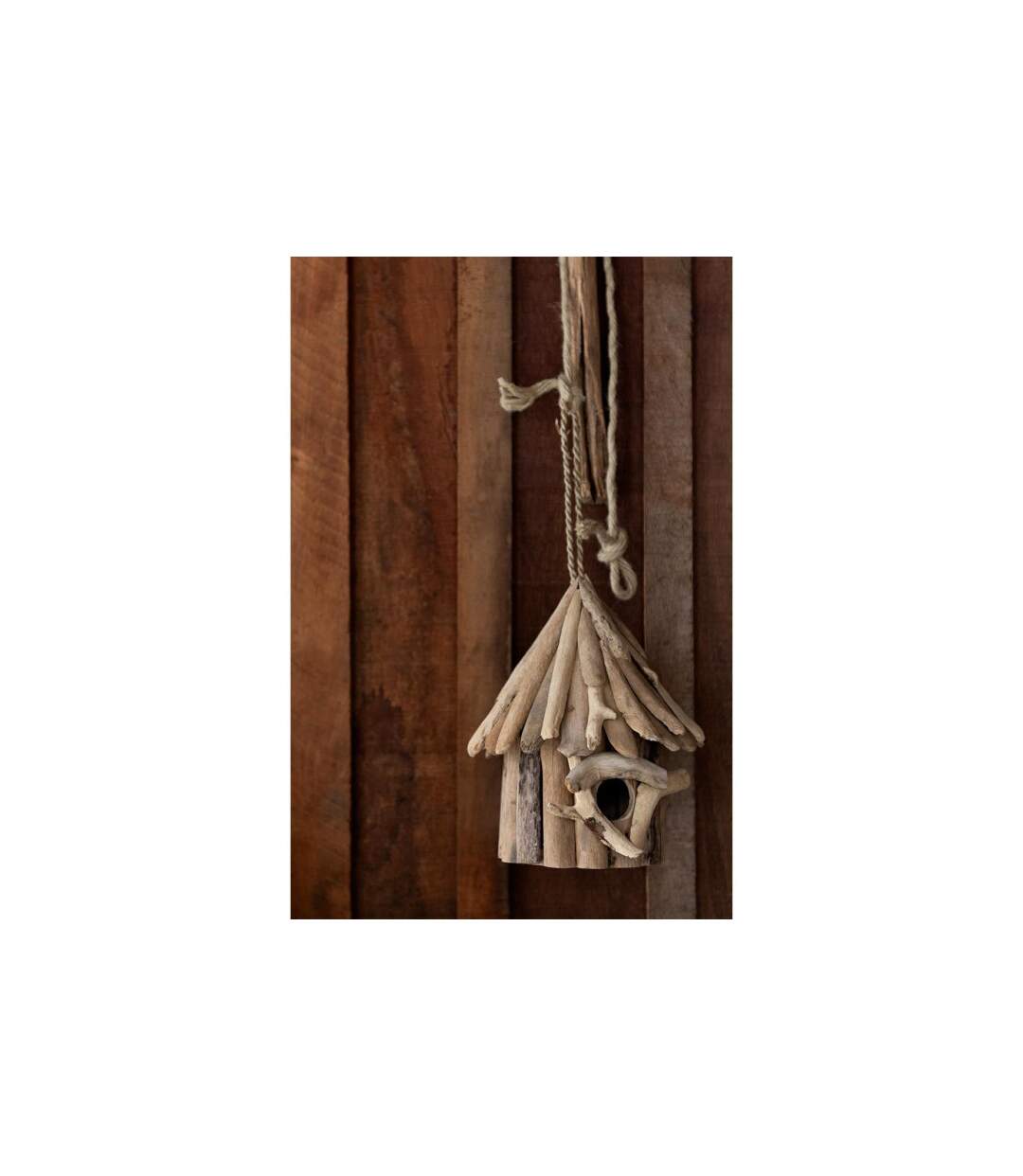 Nichoir pour Oiseaux Bois Flotté 47cm Naturel