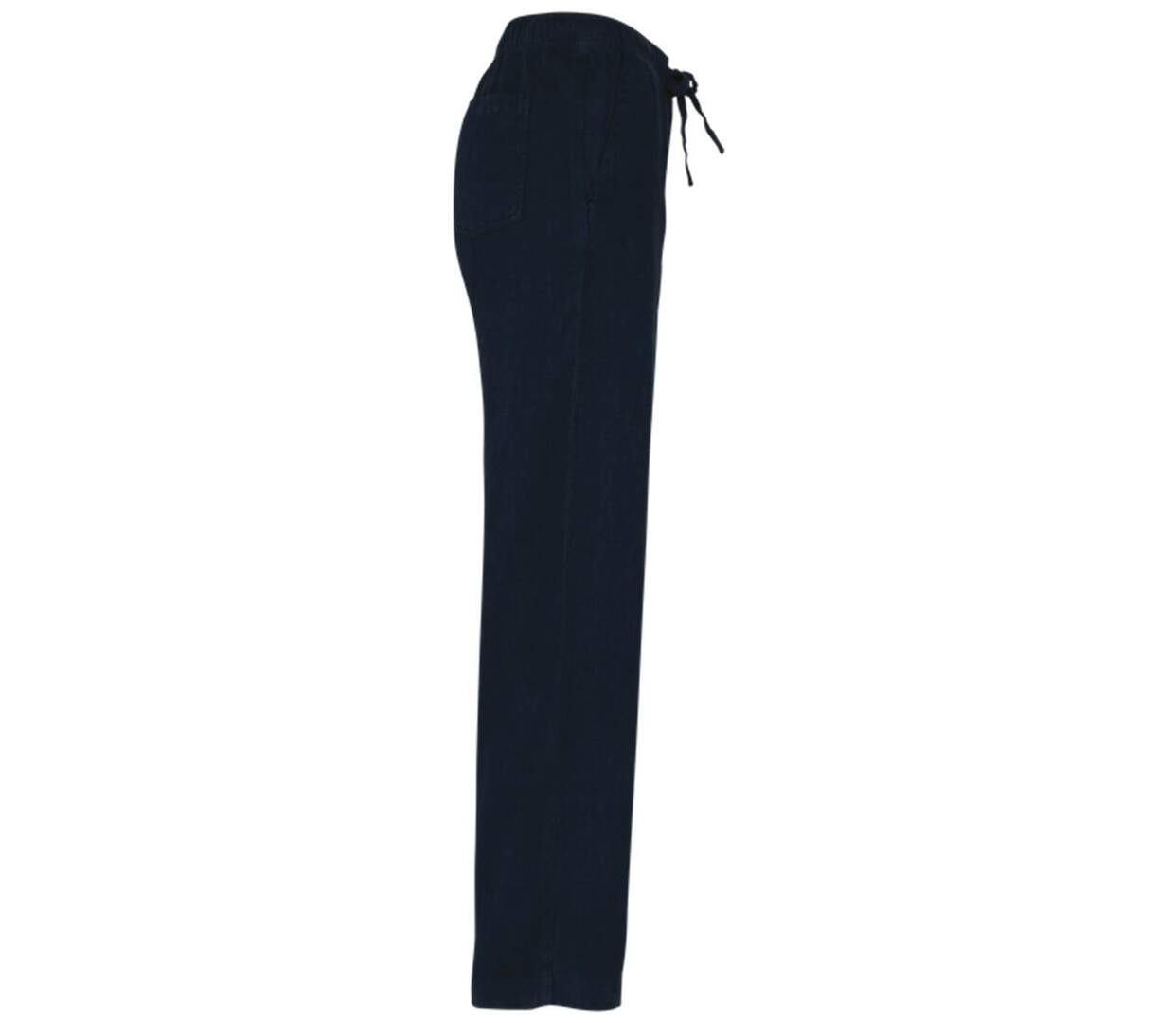 Pantalon en lin - Femme - PATS733 - bleu marine-2