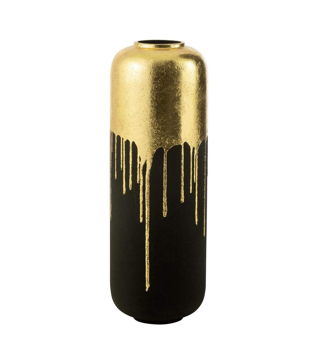 Vase Design en Métal Duo 70cm Noir & Or-1