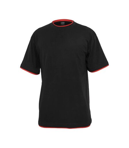 T-shirt Motif/style Détail Contrasté Homme Noir Rouge Urban Classics